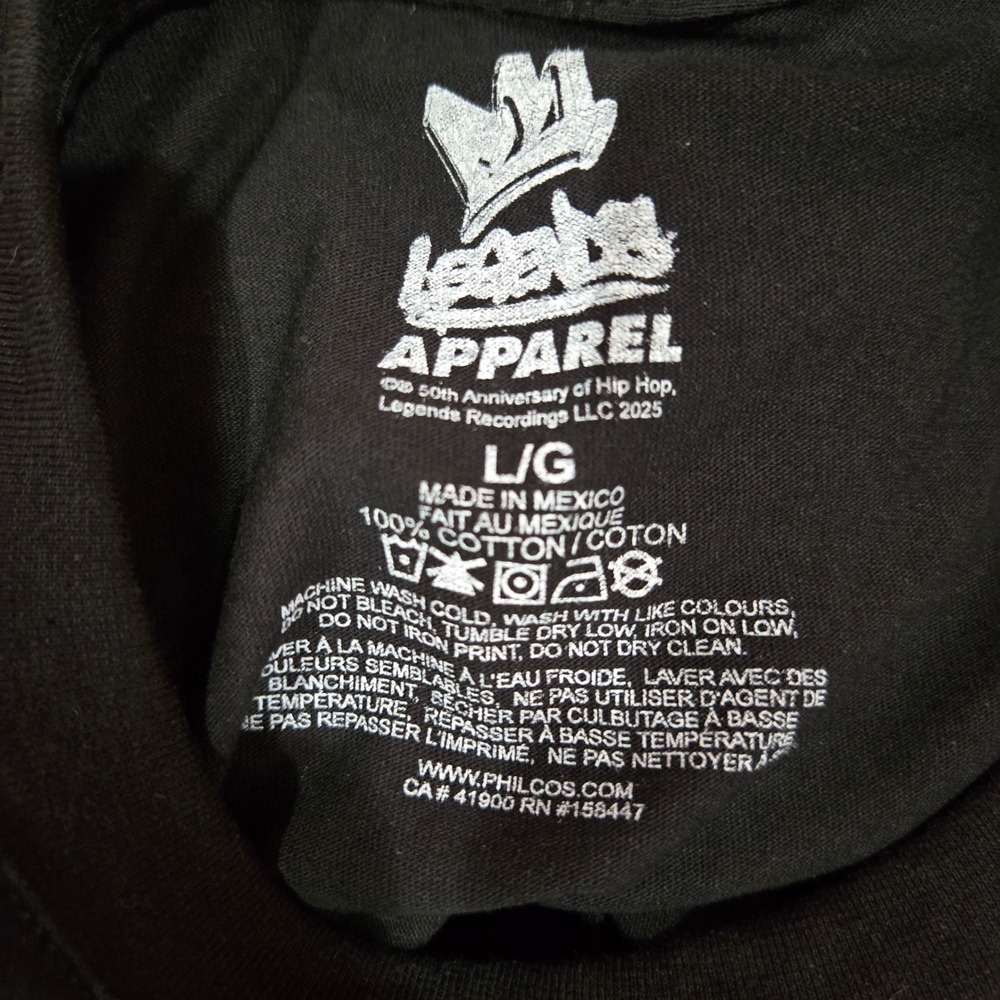 Method‎ Man Legends NWOT Black Graphic T-Shirt Hip Hop 50th Anniversary Large - Picture 2 of 4
